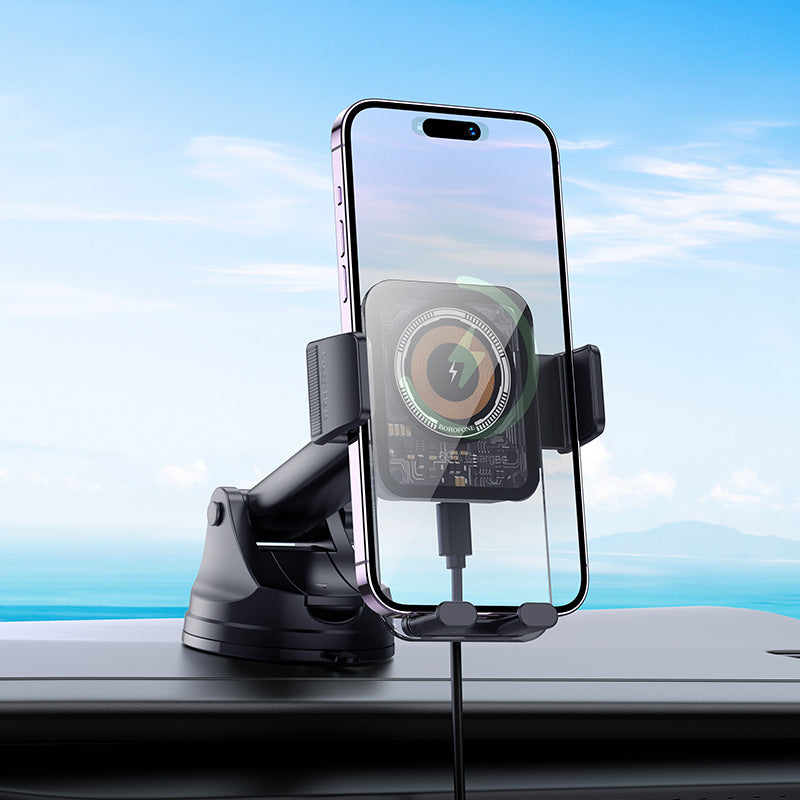 Support magnétique pour téléphone portable de voiture, charge rapide sans fil, fixation au tableau de bord, anti-vibrations